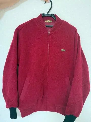 CHEMISE LACOSTE 니트 블루종 와인 레드 사이즈 4
