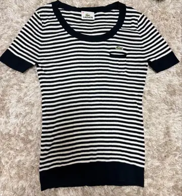 LACOSTE 보더 반팔 T셔츠 슬림
