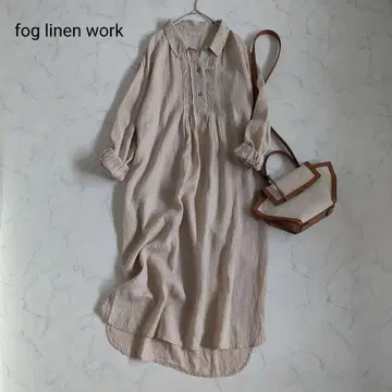fog linen work 린넨 롱 원피스 베이지 핀턱