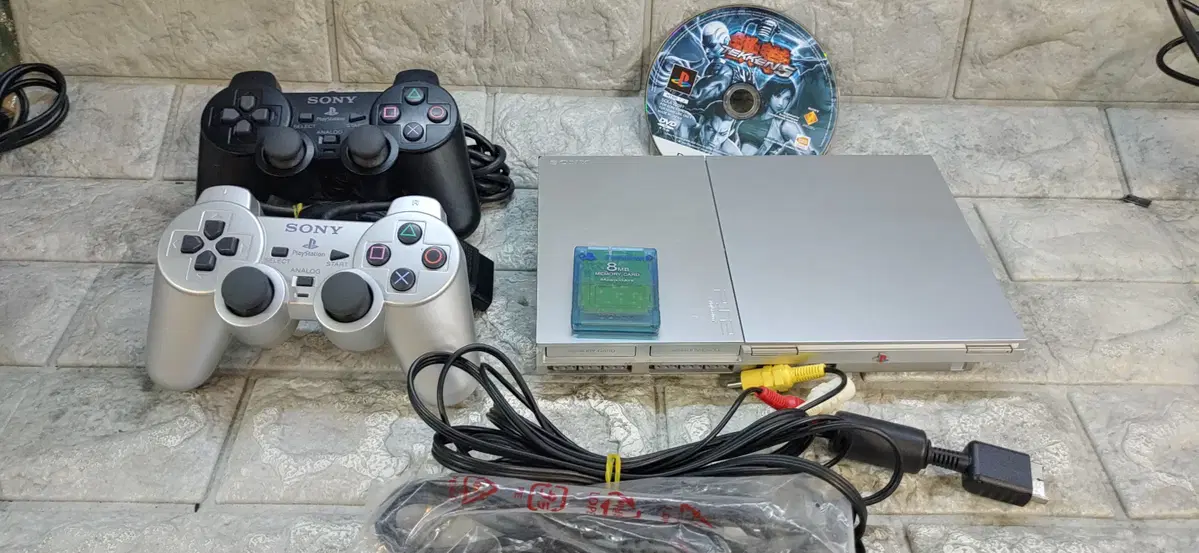 소니 ps2 scph-90005 실버 미니플스 2인셋