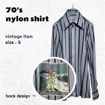 70's 나일론 셔츠 / 70년대 빈티지 S 사이즈 올 패턴 구제 의류