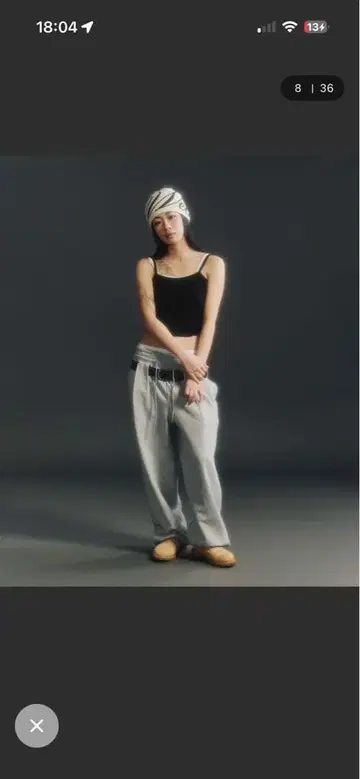 [ FTC ] RHINESTONE BELT LOOP SWEAT PANTS
