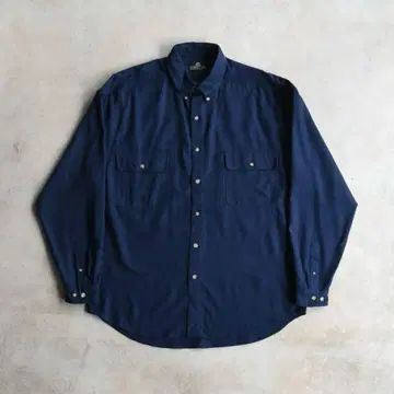 90s STRUCTURE 네프 실크 셔츠 네이비 L 고급 원단 레어
