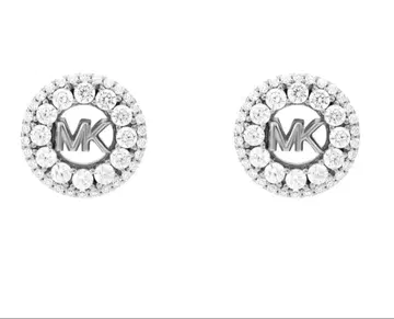 Michael Kors MK 로고 스터드 귀걸이 실버 컬러