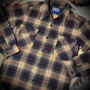 [ 고품질 ] 70's PENDLETON 옴브레 울 셔츠 엘보 패치