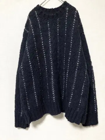 사카이 sacai 스트라이프 니트 스웨터 크루넥 두꺼운 원단 3 울