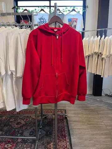 70s sports wear USA제 집업 후드티 레드 L 사이즈