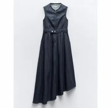 택 포함 새상품 ZARA 데님 비대칭 원피스