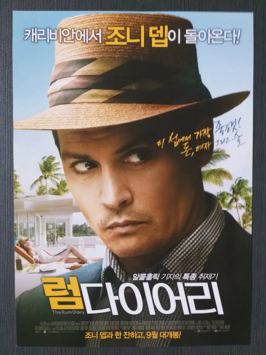 럼 다이어리 영화 전단지 팜플렛 A4 조니뎁 엠버허드