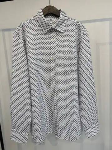 BEAMS HEART 올 패턴 긴팔 셔츠 화이트 L