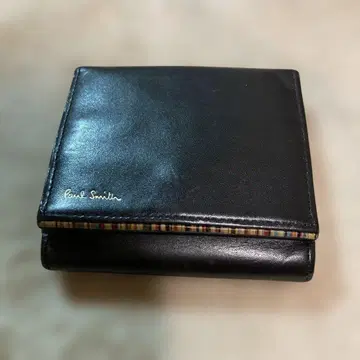 Paul Smith 이단 접이식 미니 지갑 소가죽 블랙