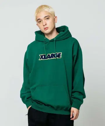 XLARGE 엑스라지 풀오버 후드티 그린 S