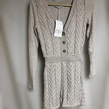 ZARA 케이블 니트 올인원 베이지