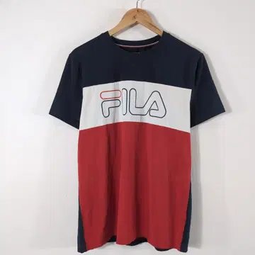 FILA 휠라 로고 반팔 절개 티셔츠 남성용