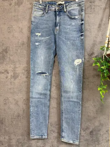 ZARA 데미지 가공 스키니 데님 라이트 블루 EUR 40