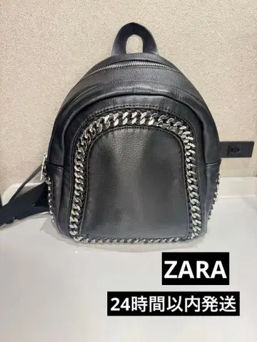 ZARA 체인 장식 미니 백팩 블랙