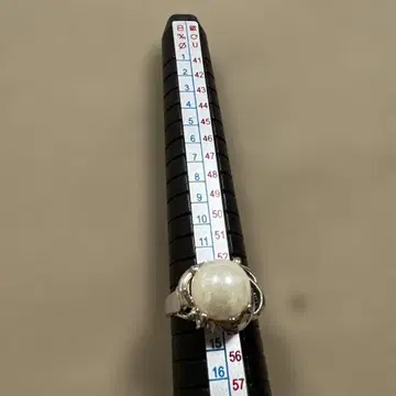 펄 장식 실버 반지 약 13호