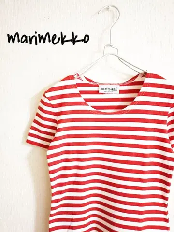 D221700 marimekko 보더 숏 슬리브 티셔츠