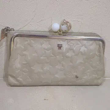 ANNA SUI 접이식 지갑 별 패턴 고양이 모티브
