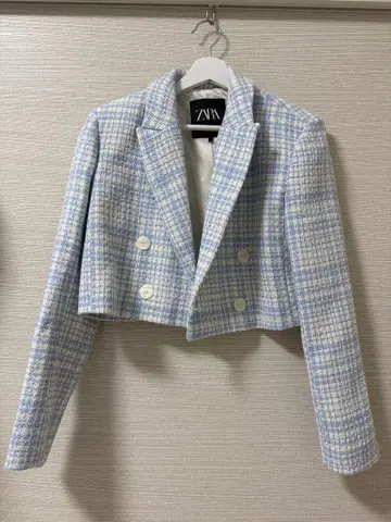 ZARA 트위드 체크 자켓