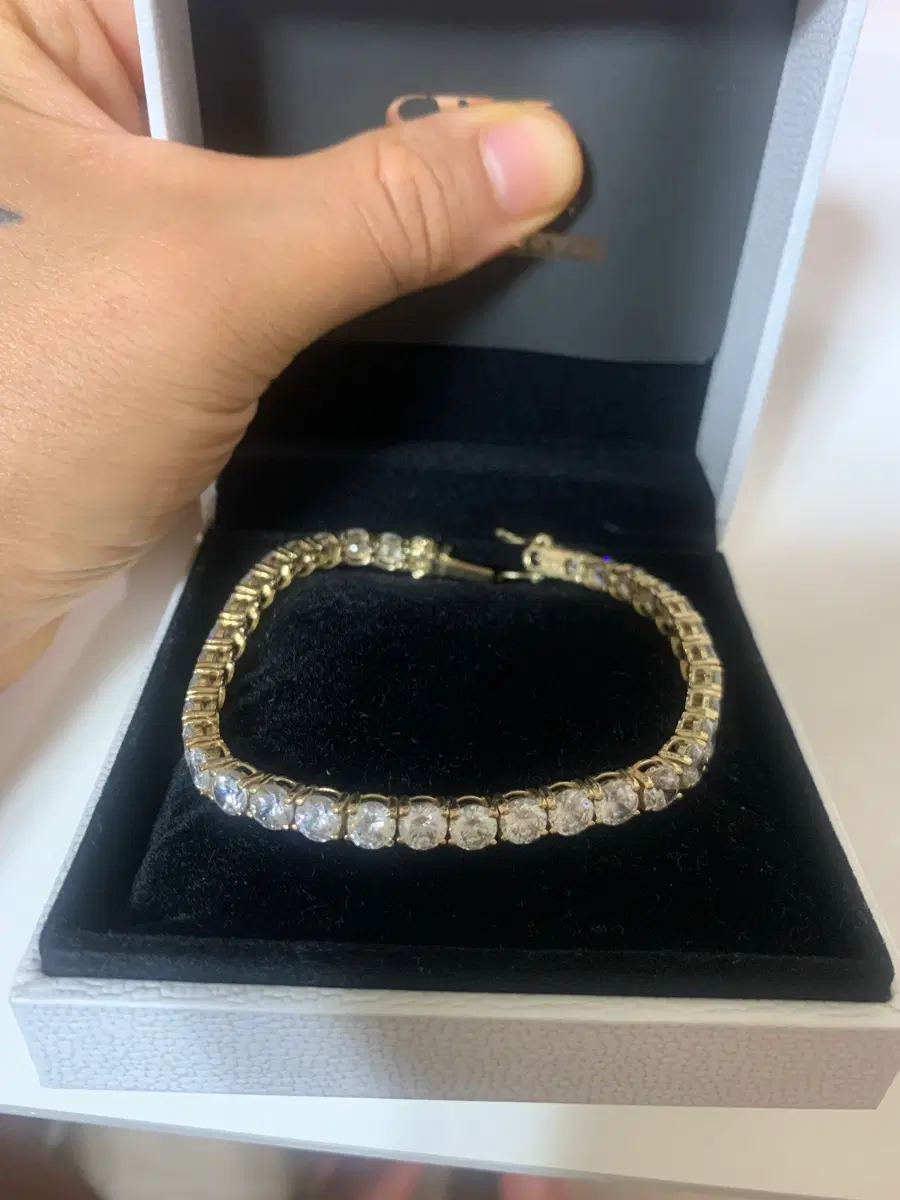 14k 테니스 팔찌 5mm 옐로우 골드 19cm