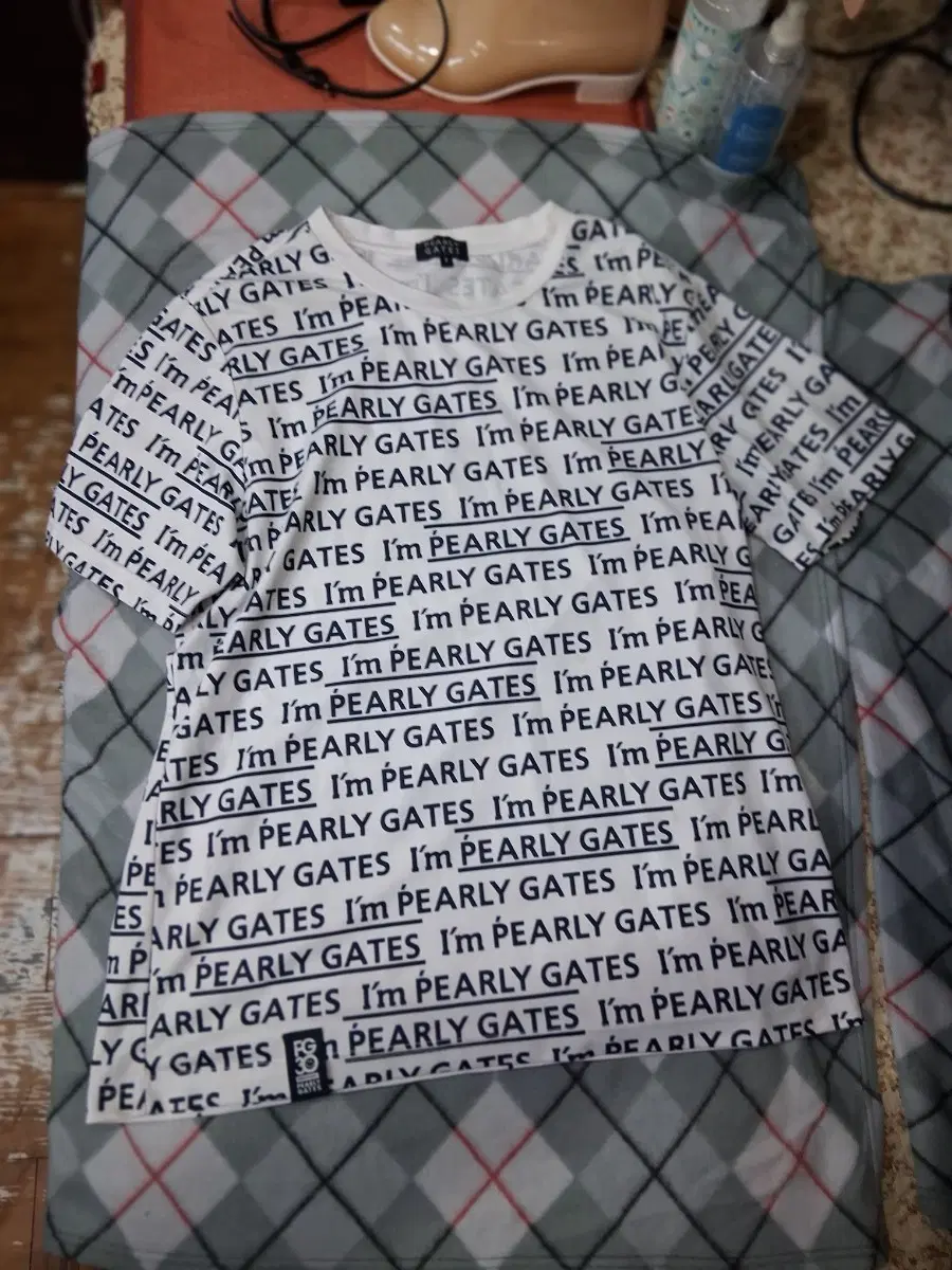 PEARLY GATES 로고 프린팅 반팔 티셔츠 화이트