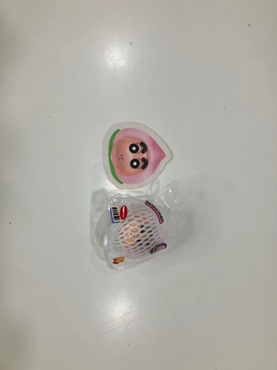 [개봉] 짱구 과일 얼굴 가챠 피규어 복숭아 짱구