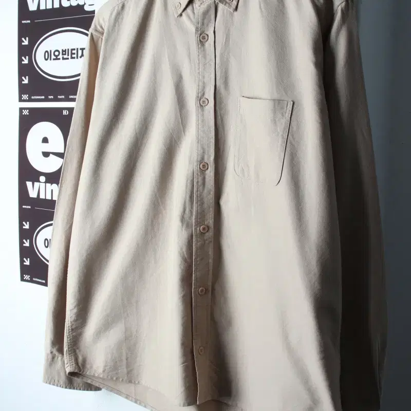 (L-XL) 무신사 스탠다드 셔츠 남방 베이지 무지 아메카지-H34279