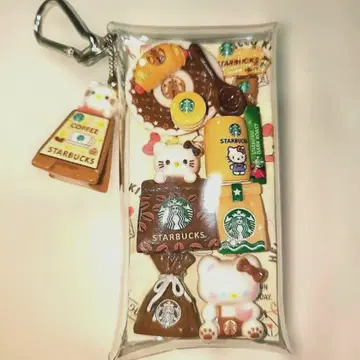 가챠 파우치 키링 화이트 고양이 스타벅스