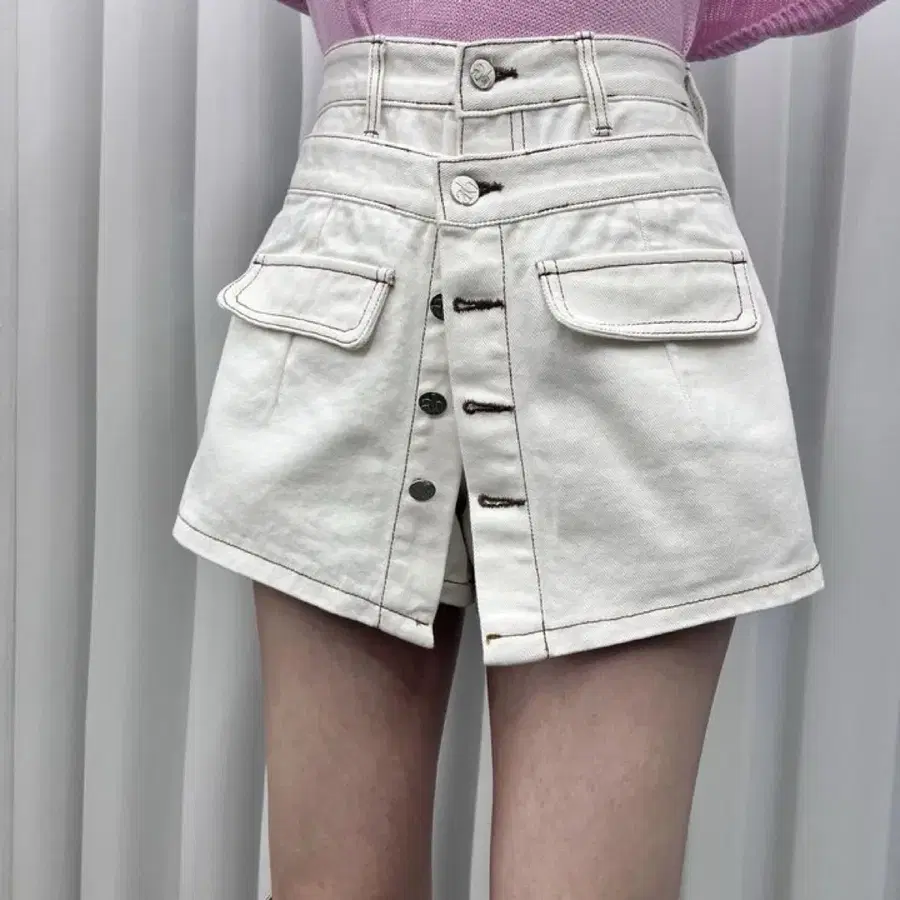 새상품)투웨이 이중 버튼 치마바지