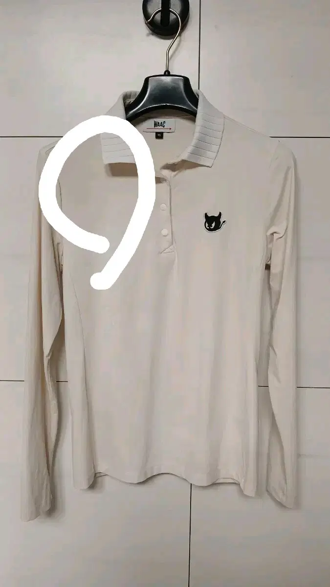 WAAC 왁 골프웨어 셔츠 아이보리 XS 앞면미세얼룩확인