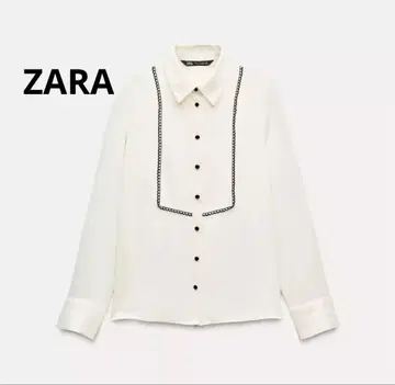 택 포함 새상품 ZARA 긴팔 셔츠 대비 망토 셔츠 M 사이즈