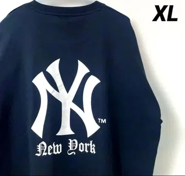 뉴욕 양키스 T셔츠 영문 로고 백 프린트 블랙 XL MLB