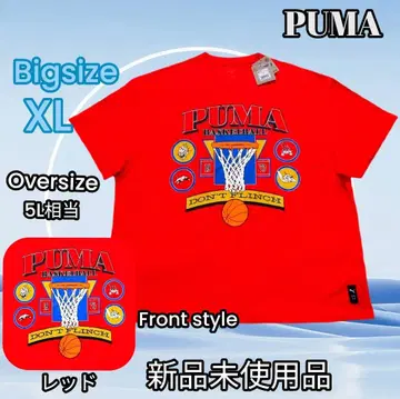 BIG XL PUMA 농구 문화 반팔 T셔츠 빨간색 5L