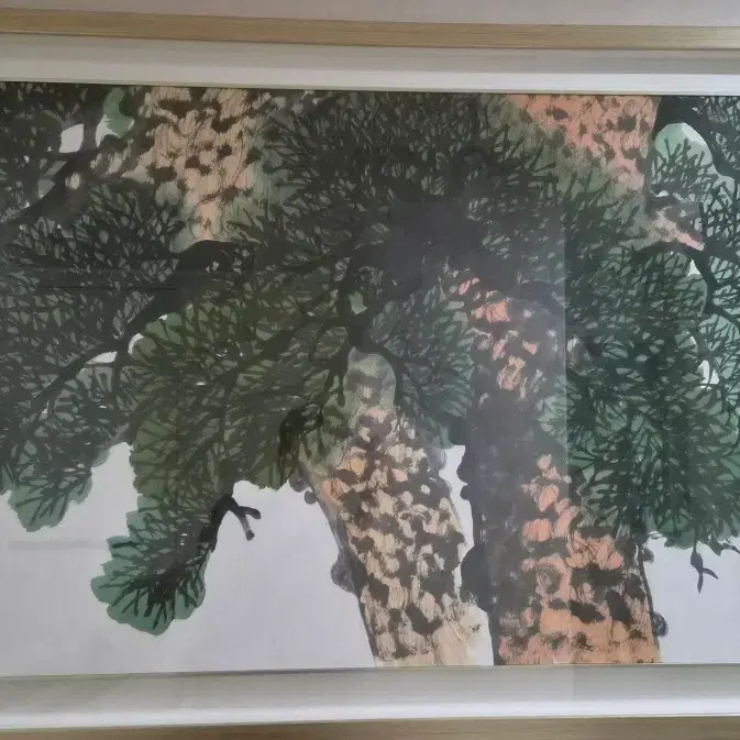 죽전 구석고 화백 진품 대형 소나무 그림