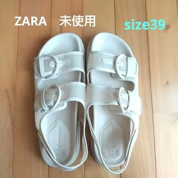 ZARA 버클 스트랩 샌들 베이지 39 미사용