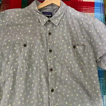 Patagonia 반팔 셔츠 올 패턴 그레이 L 사이즈