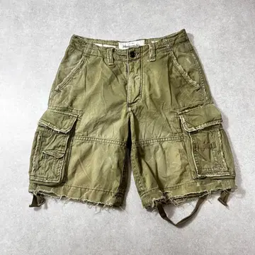 Abercrombie&Fitch 카고 숏팬츠 카키 그런지
