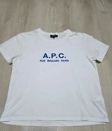 A.P.C. 티셔츠 화이트 블루 로고 S 사이즈