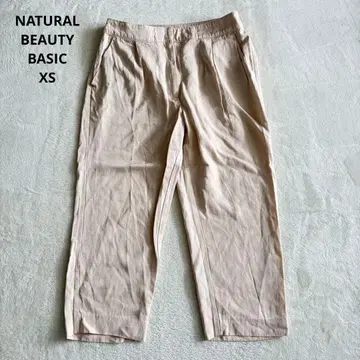 내추럴 뷰티 베이직 린넨 혼방 크롭 팬츠 베이지 XS