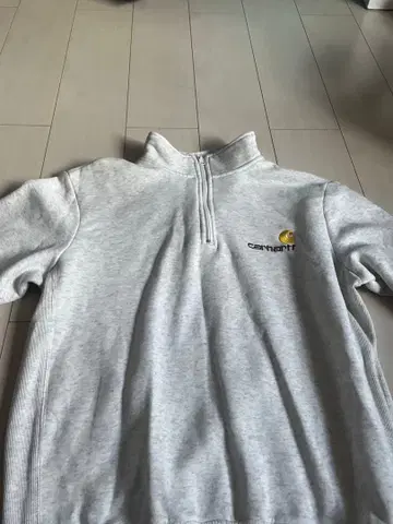 Carhartt 하프 지퍼 맨투맨 그레이