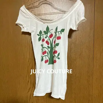 Juicy 반팔 T셔츠 화이트 체리 패턴