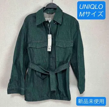 UNIQLO 데님 셔츠 자켓 다크 그린 M