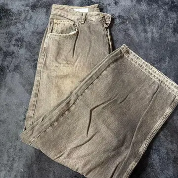ZARA EUR40 USA31 브라운 배기 데님 팬츠 버튼 플라이