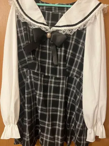 세일러 카라 체크 무늬 셋업 3L