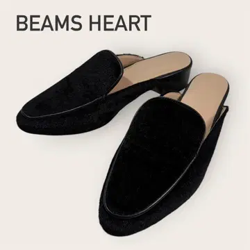 1회 착용 beams heart 송치 뮬 빔즈 플랫 샌들