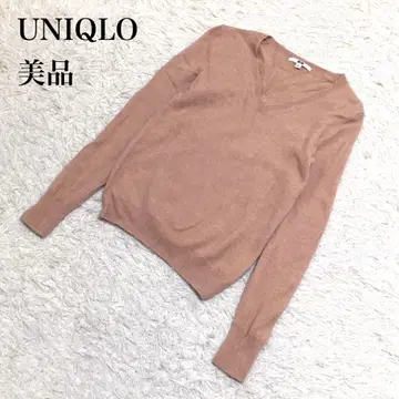 유니클로 캐시미어 100% 니트 V넥 핑크 S U378