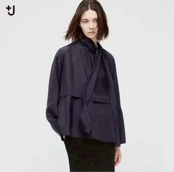 UNIQLO +J 보타이 블라우스 긴팔 블랙