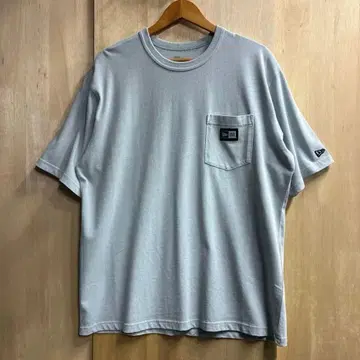 뉴에라 포켓 T셔츠 빈티지 가공 그레이 XL 사이즈