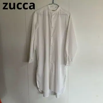 zucca 밴드 카라 롱 셔츠 화이트